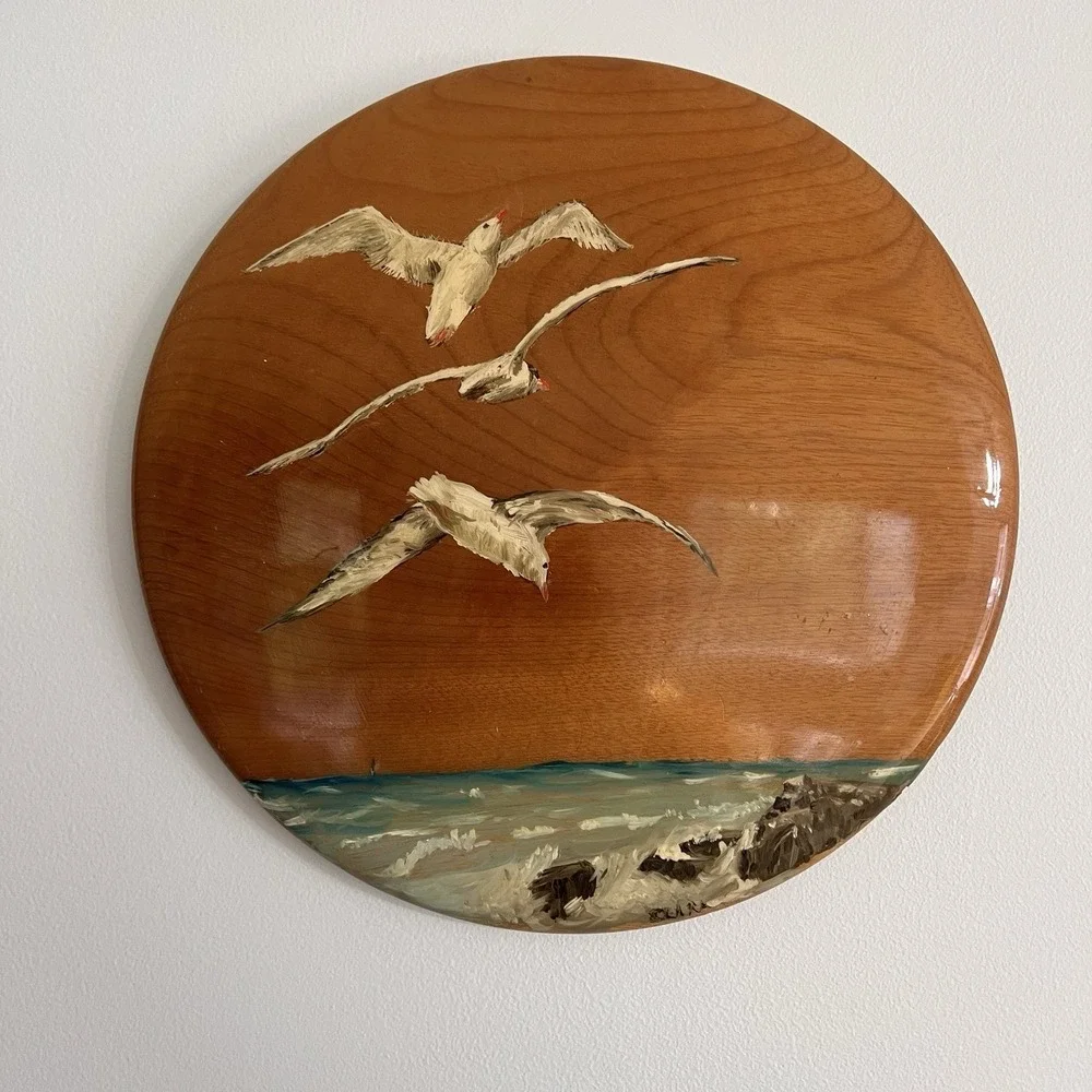 Set of 2 Myrtlewood Sea Bird Sea Gull Handpainted 10